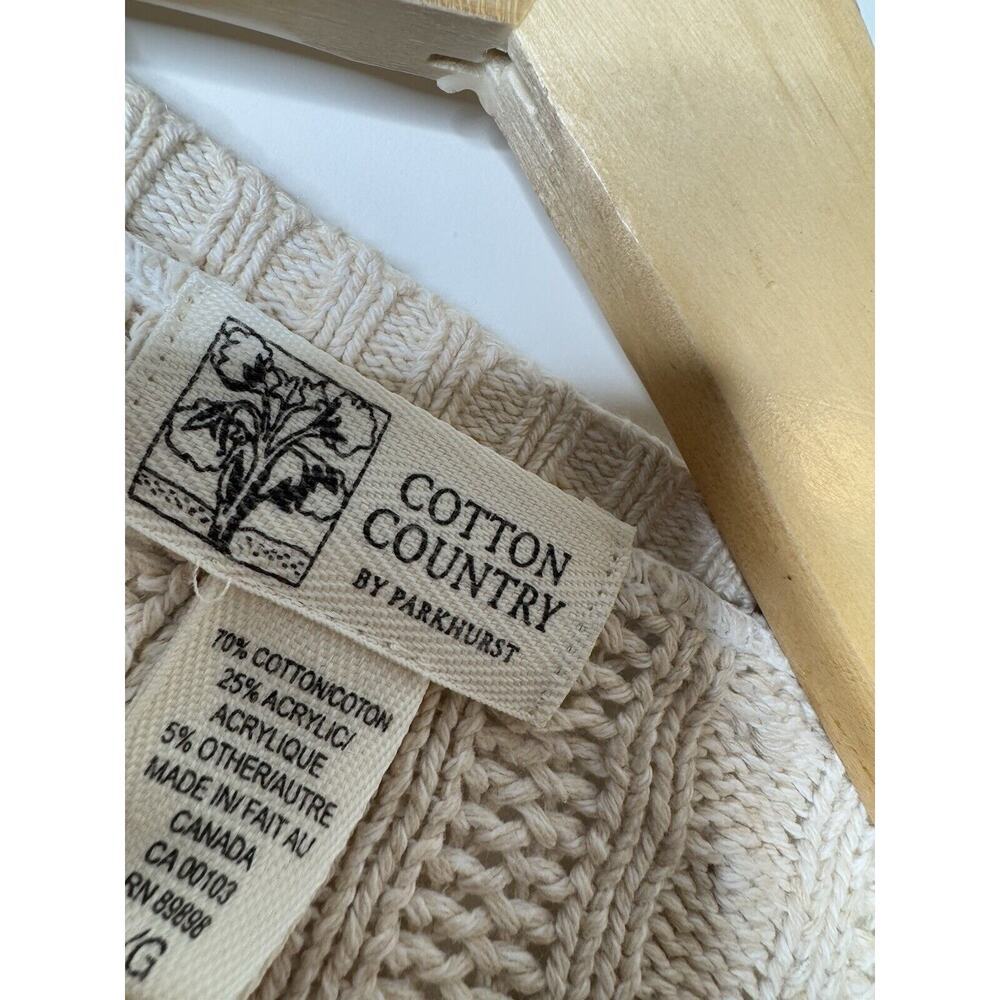 Cotton Country by Parkhurst Sweater Womens Large Chunky Cardigan Sweater Button - Picture 5 of 7
